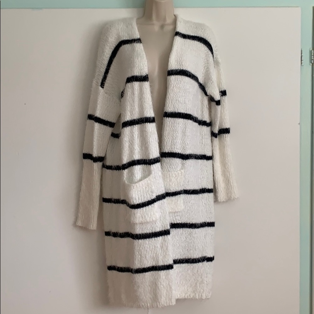 NWOT Stripe Coatigan